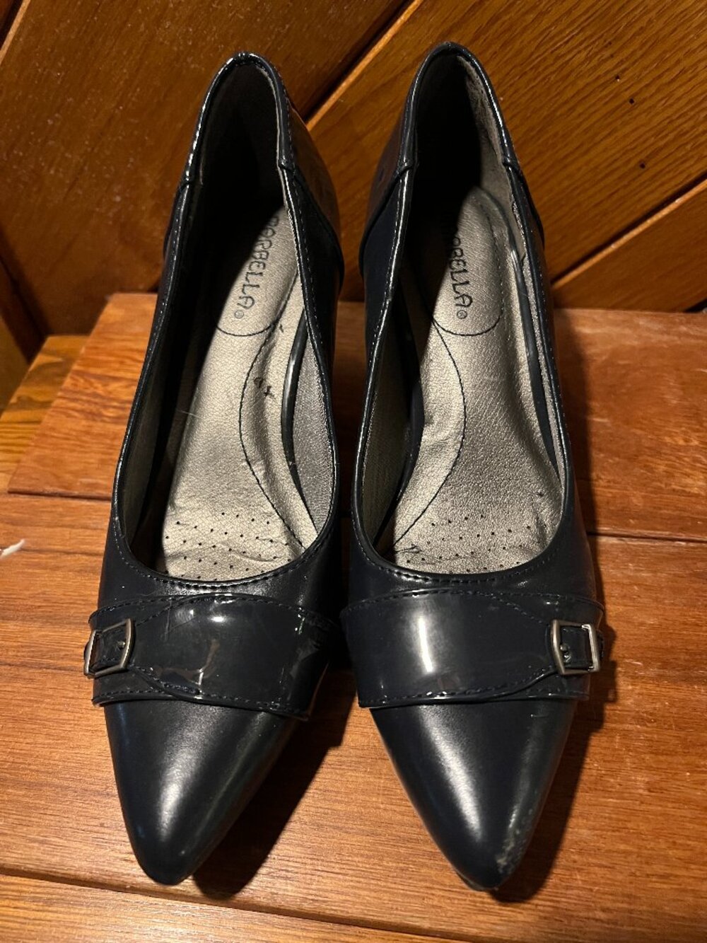 Marbella Navy Blue Womens Shoes Size 7m 3" heels